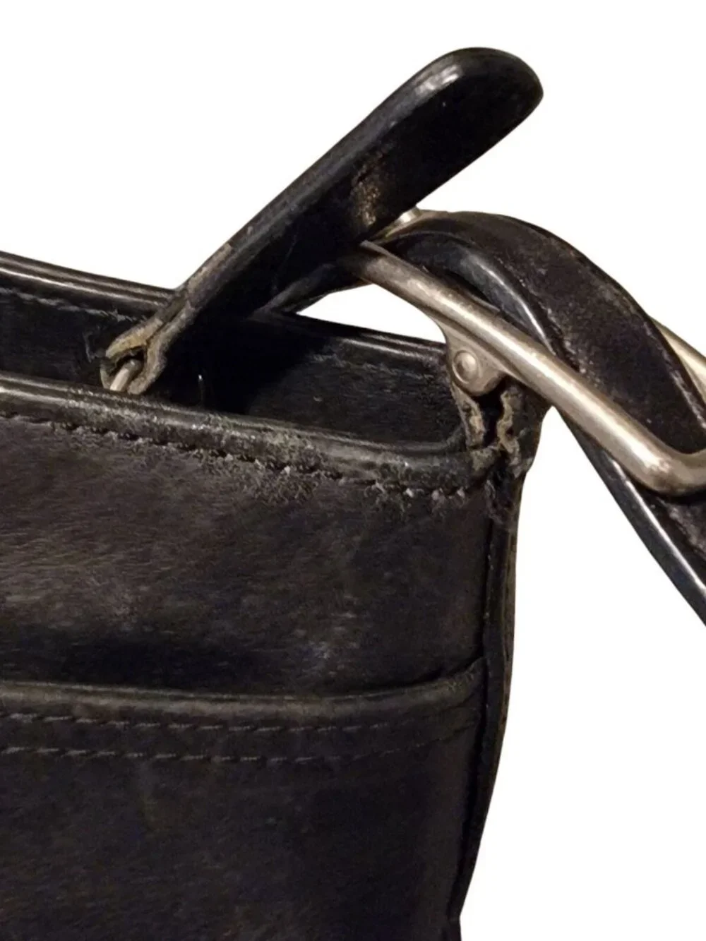 Vintage Coach Black Leather Legacy Slim Shoulder Bag 9861 Baguette Y2K